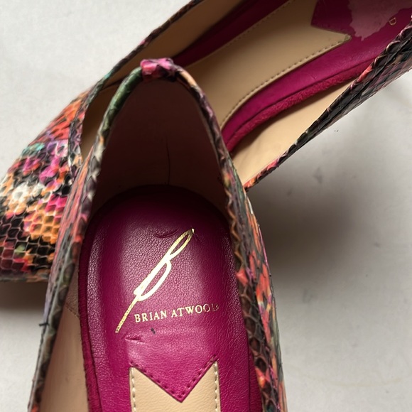 Spectacular Brian Atwood rainbow snakeskin stilettos. Size 7.5 - Picture 2 of 7